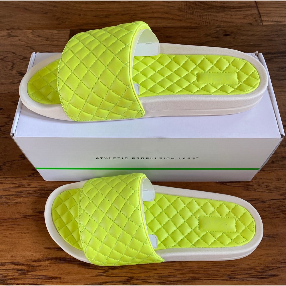 APL‎ Athletic Propulsion Labs Mens Lusso Slide Energy Pristine Neon Yellow 10